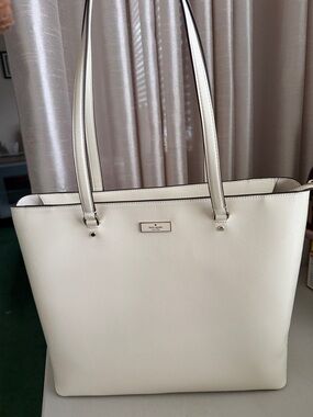 kate spade Cream Pebbled Leather Tote
